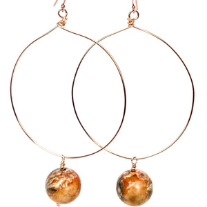 Rose Gold & Jasper Hoop Earrings