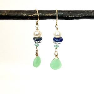 Mixed Stone Dangle Earrings