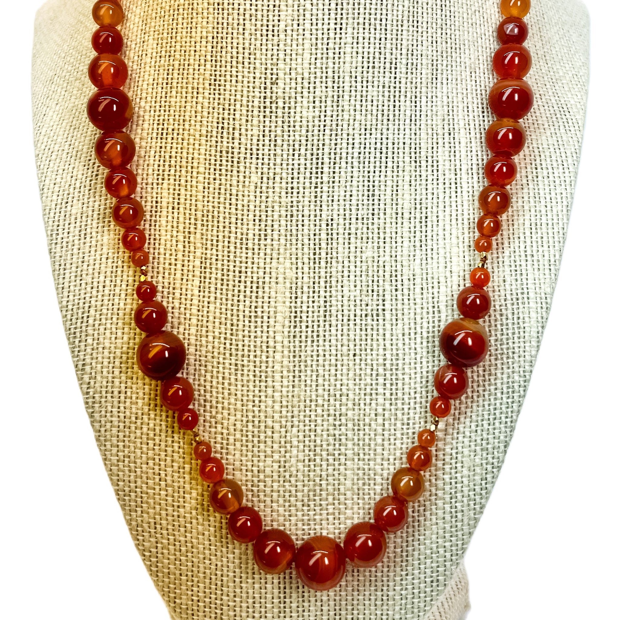 Carnelian Knotted Bubble Necklace