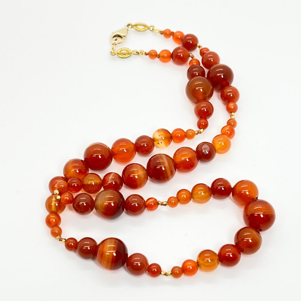 Carnelian Knotted Bubble Necklace