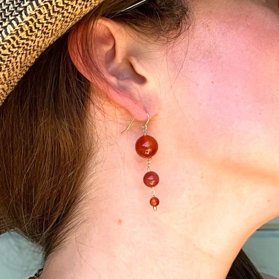 Carnelian Bubble Earrings