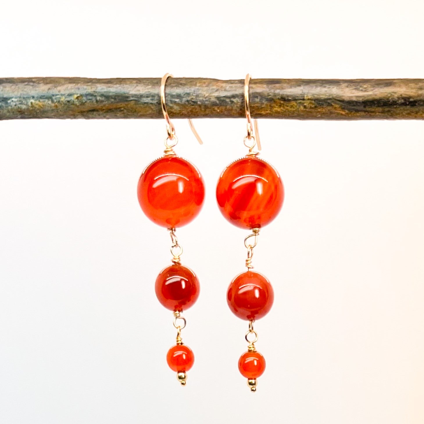 Carnelian Bubble Earrings