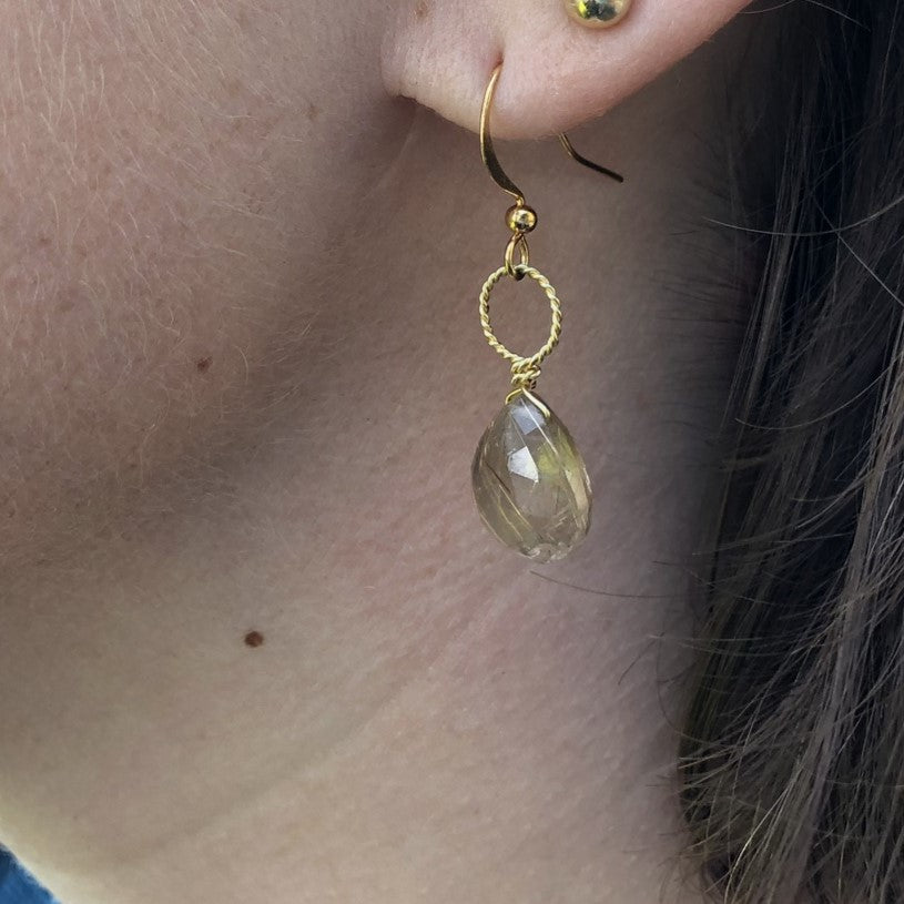 Rutiled Quartz Drop Earrings