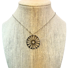 Silver Flower Charm Necklace