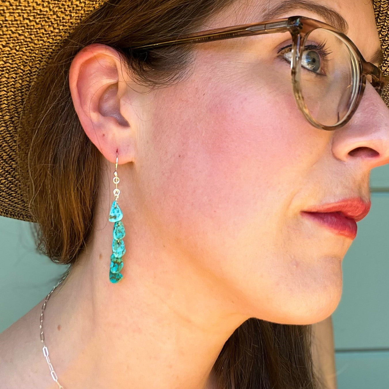 Silver and Turquoise Teardrop Earrings