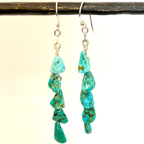 Silver and Turquoise Teardrop Earrings