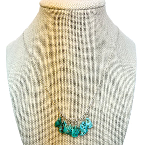 Turquoise Teardrop Necklace on Sterling Silver Chain