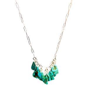 Turquoise Teardrop Necklace on Sterling Silver Chain