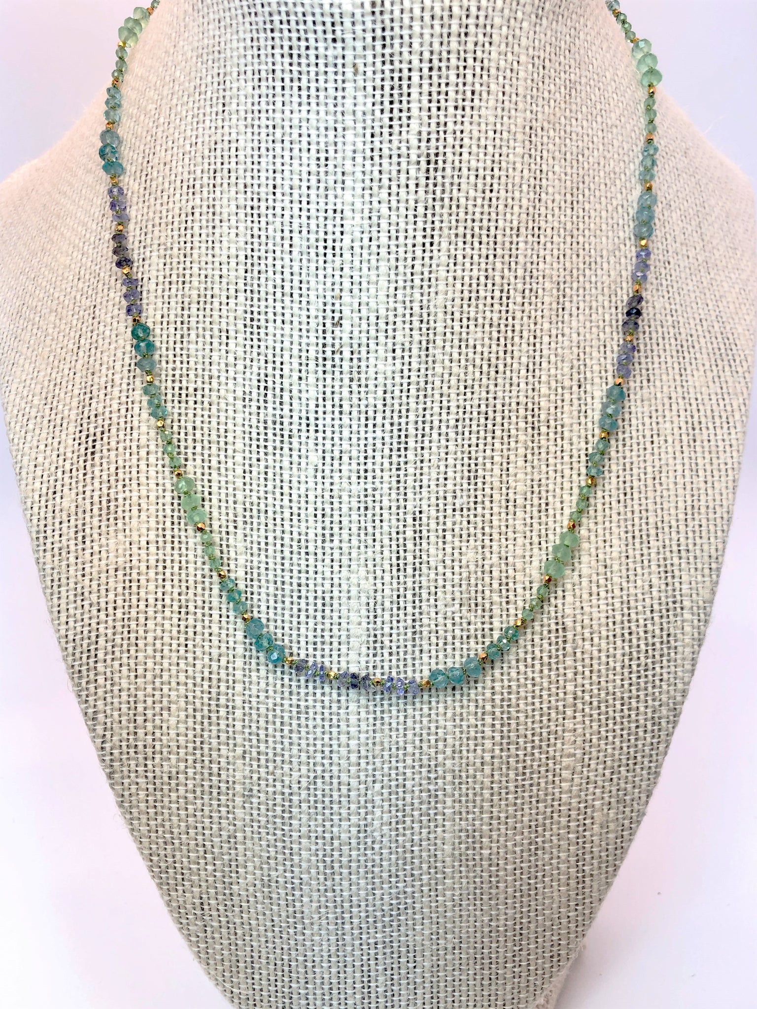 Hand Knotted Mixed Gemstone Faceted Necklace