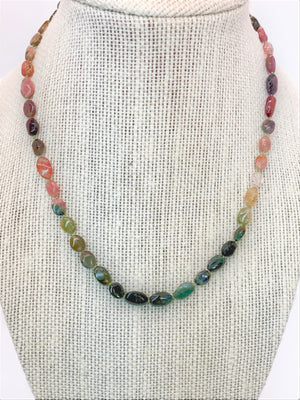 Hand Knotted Rainbow Tourmaline Necklace